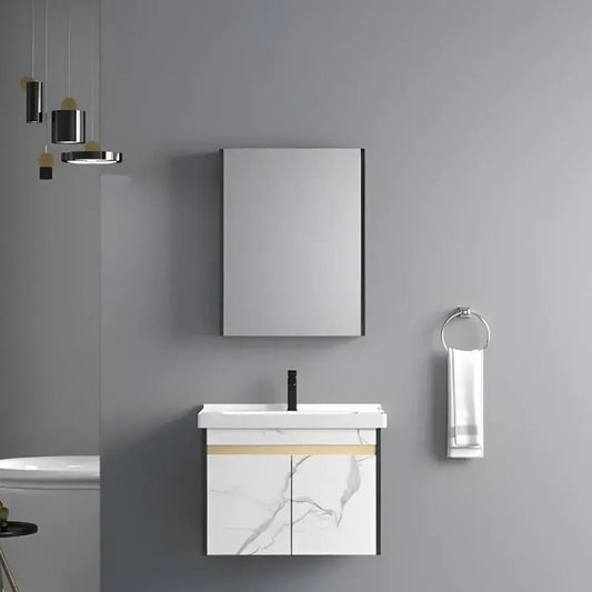Kúpeľňový nábytok sada 61x48cm 3 biele kusy
