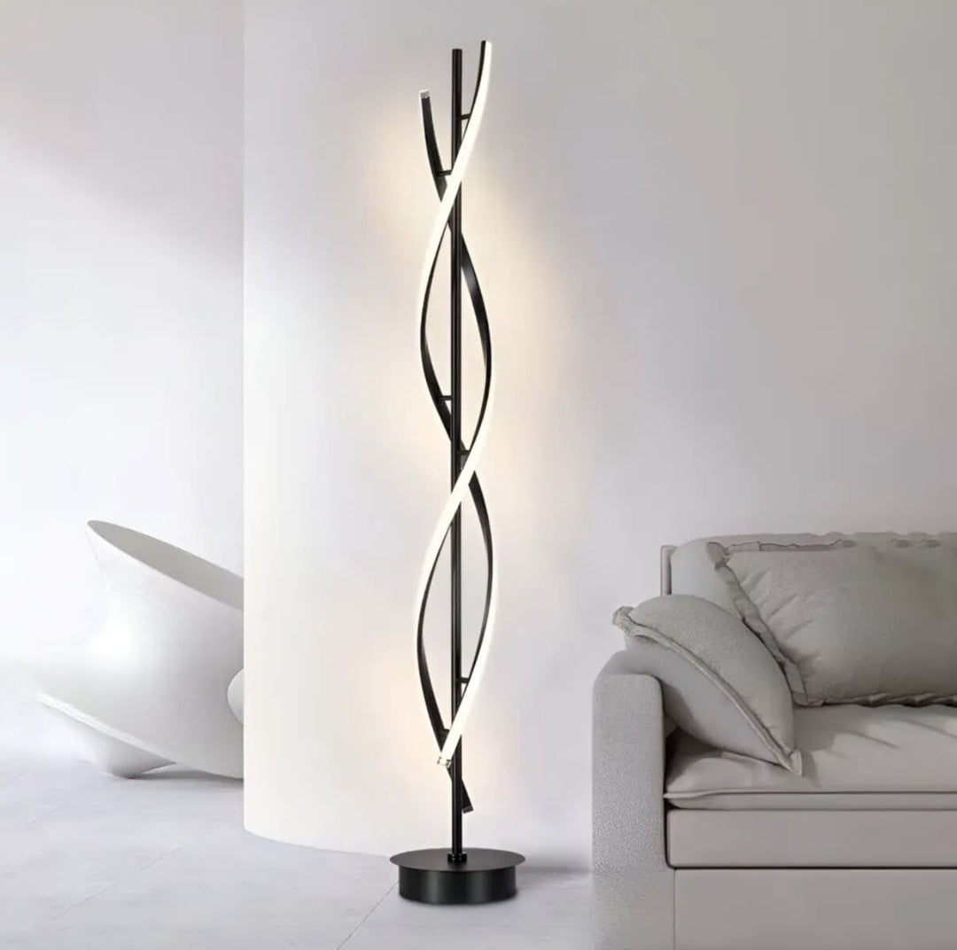 čierna lampa do obývačky zariadená v industriálnom štýle