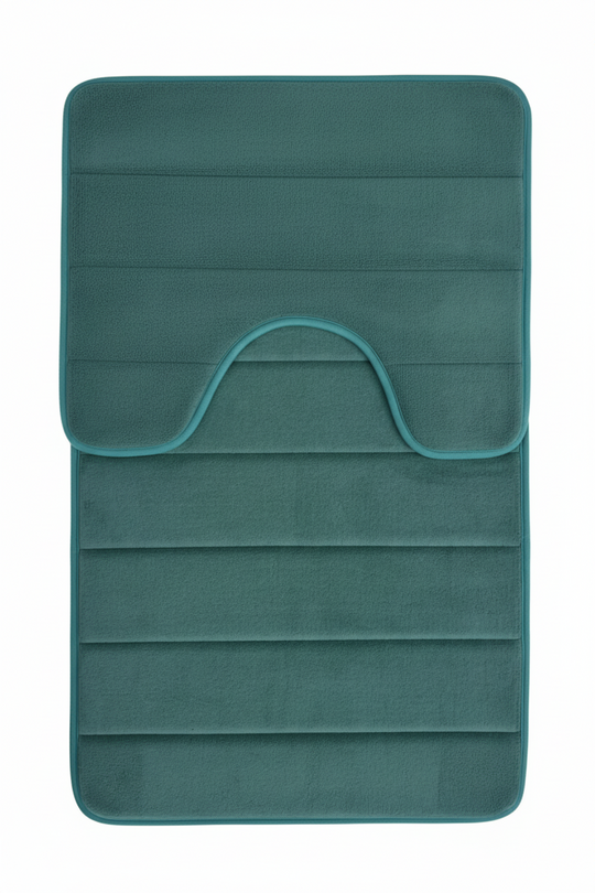 Kúpeľňové predložky, 80x50 cm / 50x40 cm, zelené, protišmykové, savé, sada 2 kúpeľňových predložiek Predvolený názov Alessandro Design