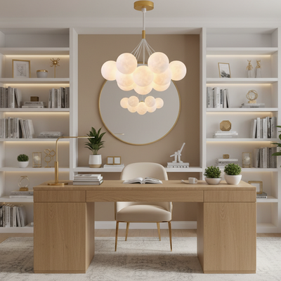 MODERNÝ luster, Kyvadlový typ, LOFT Bagliore, Globe, 7xG9, Nastaviteľná výška, Zlatý