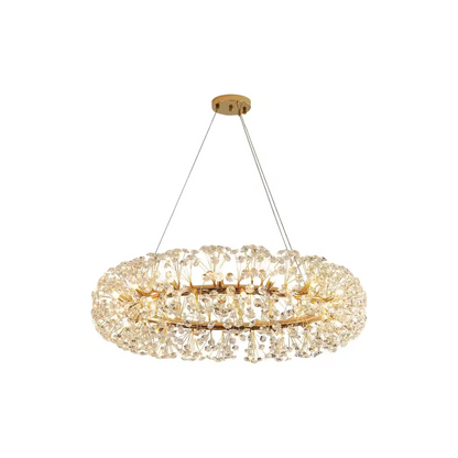 Krištáľovo luster minúta 12x G9, priemer 60 cm, lesklé zlato, nastaviteľná výška
