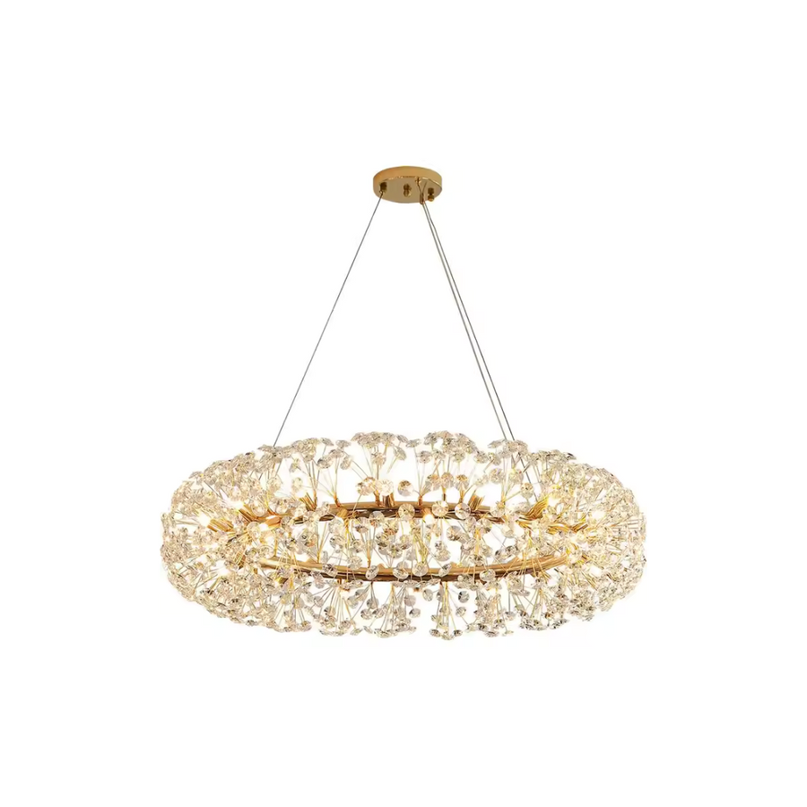 Krištáľovo luster minúta 12x G9, priemer 60 cm, lesklé zlato, nastaviteľná výška
