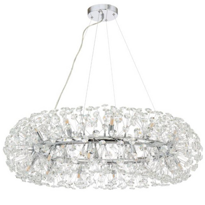 Krištáľovo luster minúta 12x G9, priemer 60 cm, lesklý chróm, nastaviteľná výška
