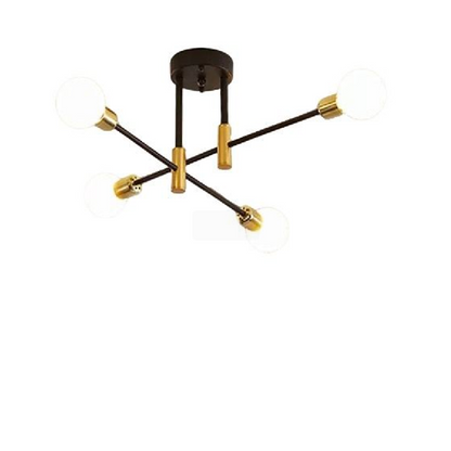 Lustra Modernist Gentile, 4x E27, Negru și Auriu, Design Modern
