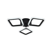 LED luster PULSARIS 32W, 3 štvorce, studené/teplé/neutrálne svetlo, čierny