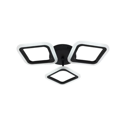 LED luster PULSARIS 32W, 3 štvorce, studené/teplé/neutrálne svetlo, čierny