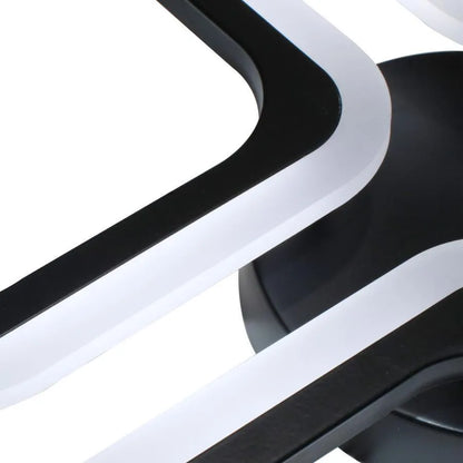 LED luster PULSARIS 32W, 3 štvorce, studené/teplé/neutrálne svetlo, čierny