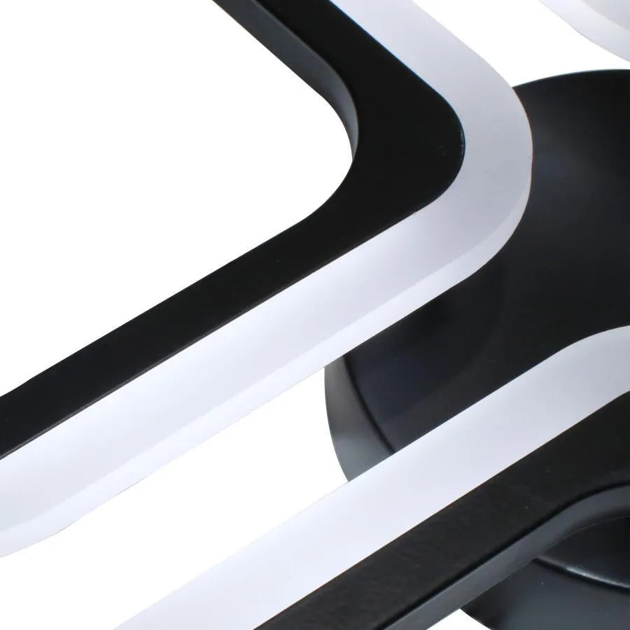 LED luster PULSARIS 32W, 3 štvorce, studené/teplé/neutrálne svetlo, čierny