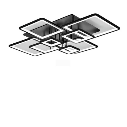 LED túžba s diaľkovým ovládaním, Ella, 8 štvorcov, 210 W, studené/horúce/neutrálne svetlo, nestabilné, čierne