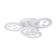 LED luster s diaľkovým ovládaním Daisy, 3 prvky, 47 W, studeného/horúce/neutrálne svetlo, nestabilné, biele s kryštálom