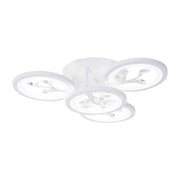 LED luster s diaľkovým ovládaním Daisy, 3 prvky, 47 W, studeného/horúce/neutrálne svetlo, nestabilné, biele s kryštálom
