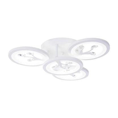 LED luster s diaľkovým ovládaním Daisy, 3 prvky, 47 W, studeného/horúce/neutrálne svetlo, nestabilné, biele s kryštálom