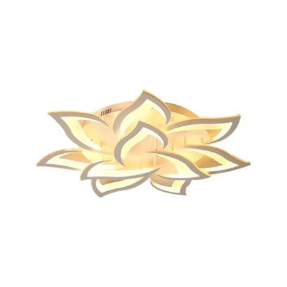 LED luster s diaľkovým ovládaním LOTUS, 164 W, 9 okvetných lístkov, studené/horúce/neutrálne svetlo, nestabilné, biele