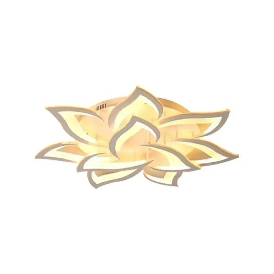 LED luster s diaľkovým ovládaním LOTUS, 164 W, 9 okvetných lístkov, studené/horúce/neutrálne svetlo, nestabilné, biele