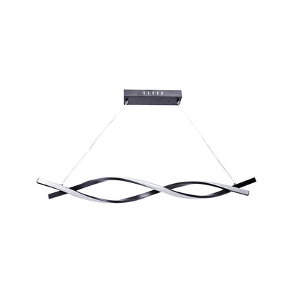 LED luster zavesený s diaľkovým ovládaním toku, 80 W, nastaviteľná výška, studené/horúce/neutrálne svetlo, nestabilné, čierne