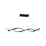 LED luster zavesený s diaľkovým ovládaním toku, 80 W, nastaviteľná výška, studené/horúce/neutrálne svetlo, nestabilné, čierne