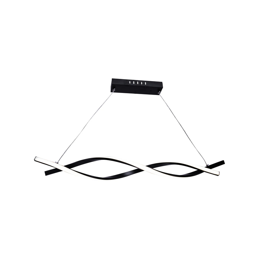 LED luster zavesený s diaľkovým ovládaním toku, 80 W, nastaviteľná výška, studené/horúce/neutrálne svetlo, nestabilné, čierne