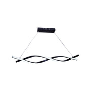 LED luster zavesený s diaľkovým ovládaním toku, 80 W, nastaviteľná výška, studené/horúce/neutrálne svetlo, nestabilné, čierne