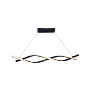LED luster zavesený s diaľkovým ovládaním toku, 80 W, nastaviteľná výška, studené/horúce/neutrálne svetlo, nestabilné, čierne