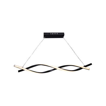 LED luster zavesený s diaľkovým ovládaním toku, 80 W, nastaviteľná výška, studené/horúce/neutrálne svetlo, nestabilné, čierne